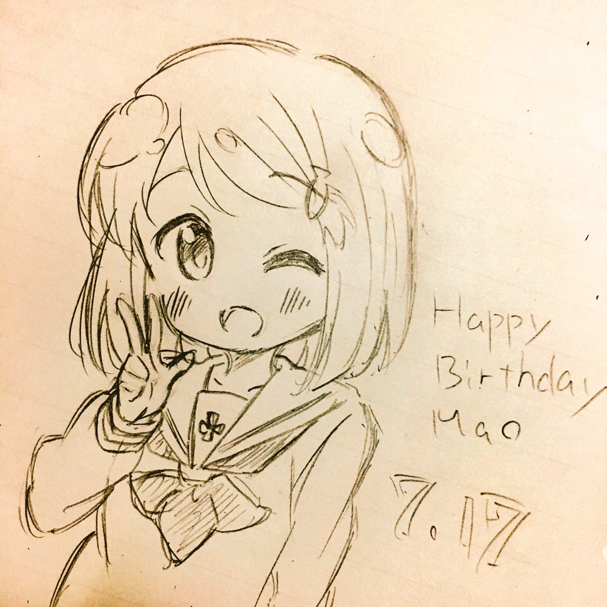 わかばガール 真魚ちゃんお誕生日イラスト(2017/7作) わかばガール 真魚ちゃんお誕生日イラスト(2017/7作)