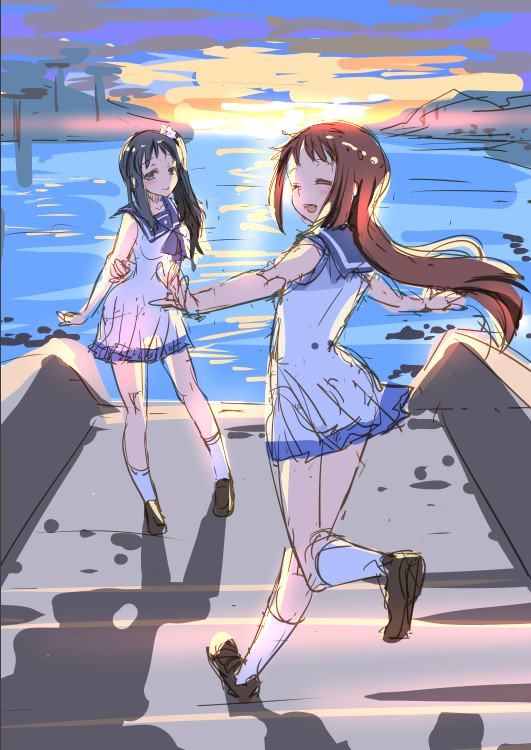 凪のあすから面白かったので我慢ならなくてらくがきした。この二人好き 凪のあすから面白かったので我慢ならなくてらくがきした。この二人好き