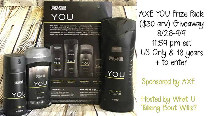 AXE YOU Prize Pack ($30 arv) Giveaway AXE YOU Prize Pack ($30 arv) Giveaway