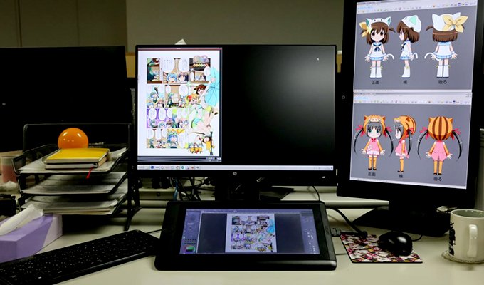 #あの作品の制作環境が見たい 第3弾は「 #えとたま 」主にCintiq 13HDを使って制作されています。フォロー&R #あの作品の制作環境が見たい 第3弾は「 #えとたま 」主にCintiq 13HDを使って制作されています。フォロー&R