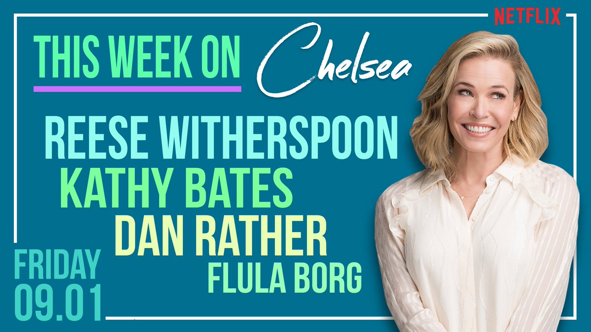 RT @Chelseashow: We're baaaaack! New episode this Friday with @RWitherspoon, @MsKathyBates, @DanRather, and @flula ✨ https://t.co/1iOTV4sgOM