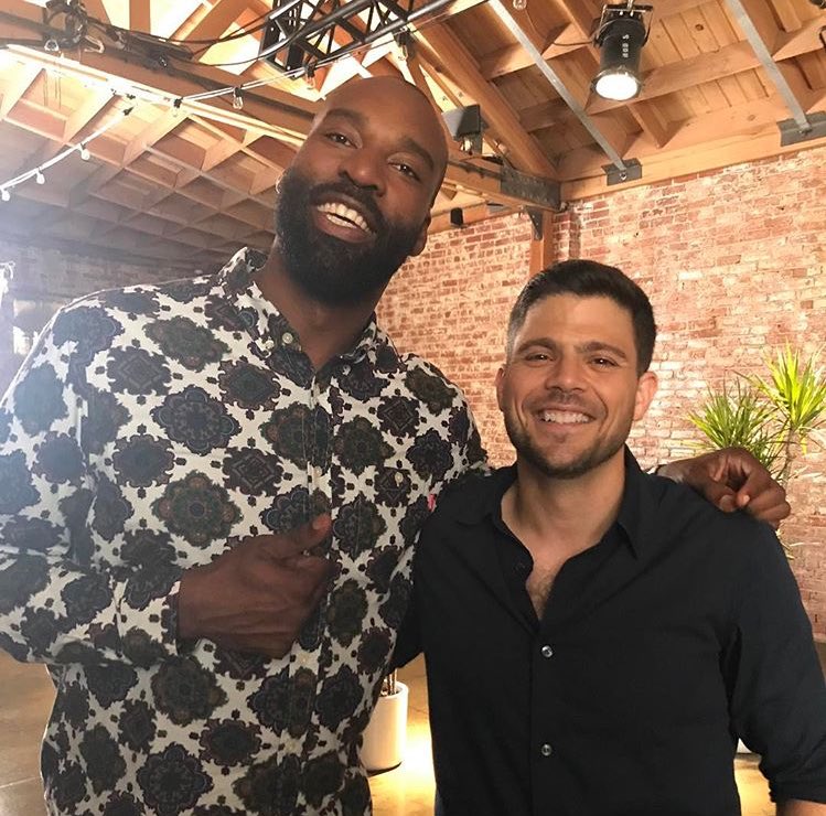 Shot something with my man @BaronDavis today. I'm laughing in the pic cause dude was killing me all day. https://t.co/6WWZyyoswr