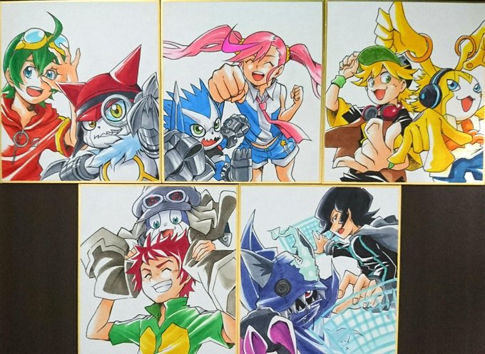 DIGIコレ5で頒布予定の色紙こんな感じです!アプモンは初描きでしたね(*^^*)9枚だけですので、欲しい方いたらお早め DIGIコレ5で頒布予定の色紙こんな感じです!アプモンは初描きでしたね(*^^*)9枚だけですので、欲しい方いたらお早め