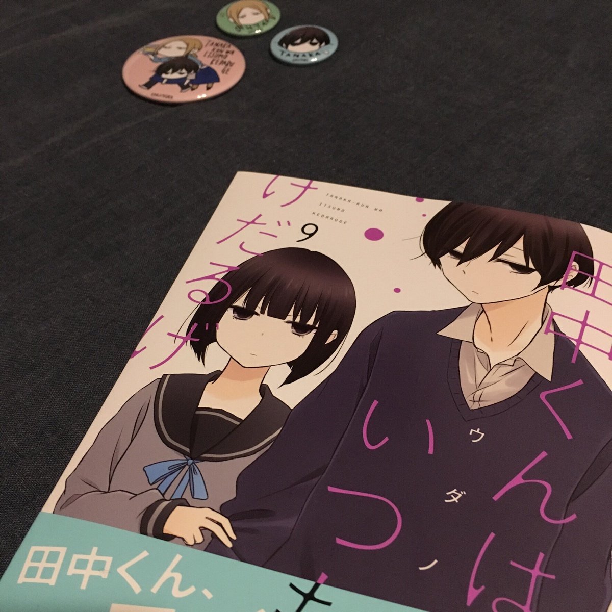 「田中くんはいつもけだるげ」9巻とアニメイト限定版の缶バッジ見本をいただきました!手前味噌ですが、バッジかわいく仕上がっ 「田中くんはいつもけだるげ」9巻とアニメイト限定版の缶バッジ見本をいただきました!手前味噌ですが、バッジかわいく仕上がっ