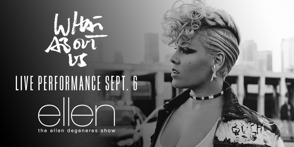 Don’t Forget to Tune into Ellen today for my performance of #WhatAboutUs! #PinkOnEllen https://t.co/ANBijXVQij