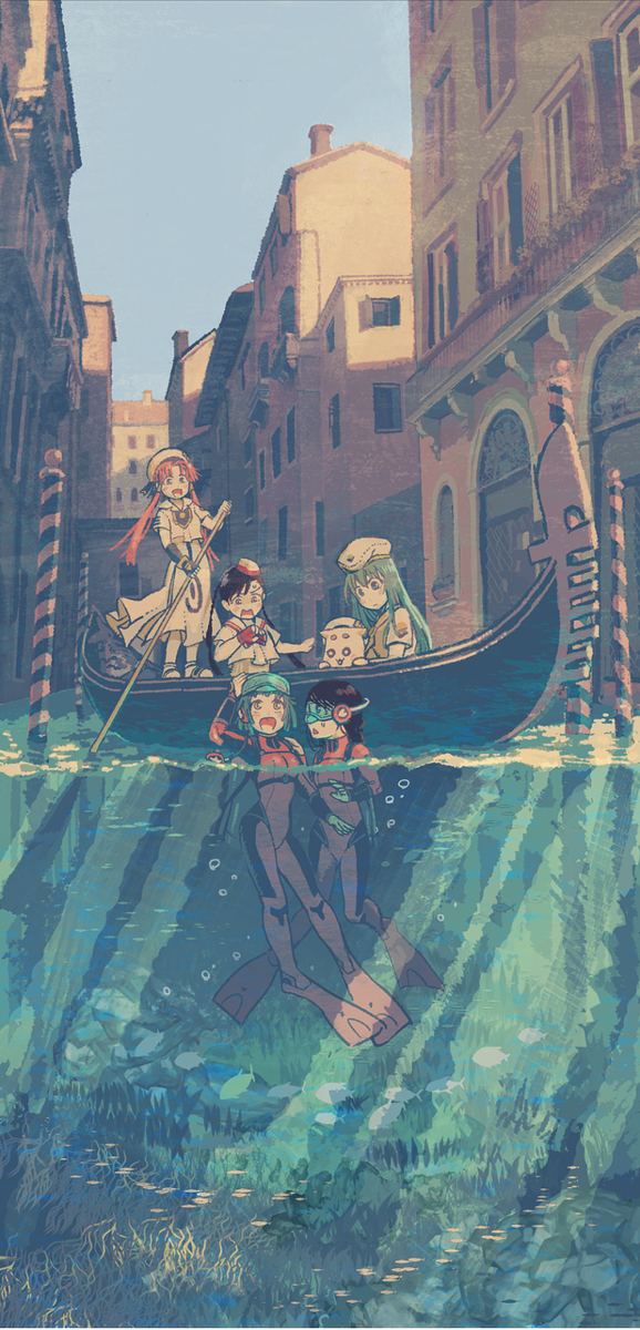 夏のうちに夏っぽい絵でも描いとくかとモソモソ描いてたら夏が終わってた絵です(ARIA・あまんちゅ) 夏のうちに夏っぽい絵でも描いとくかとモソモソ描いてたら夏が終わってた絵です(ARIA・あまんちゅ)