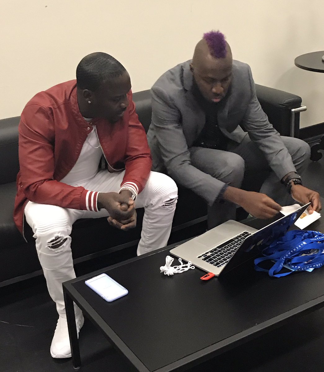 Back stage getting the set list right with my man @BennyDemus #ArchAngelSummit https://t.co/g4BA9N1CrL