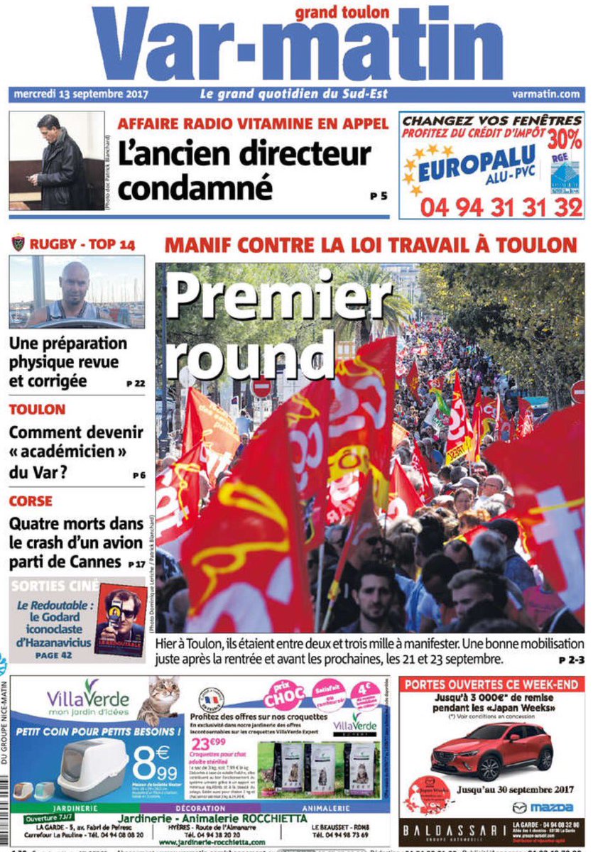 We did not find results for: Var Matin . Var-matin: La Une de Var-matin, édition Grand Toulon, du ...