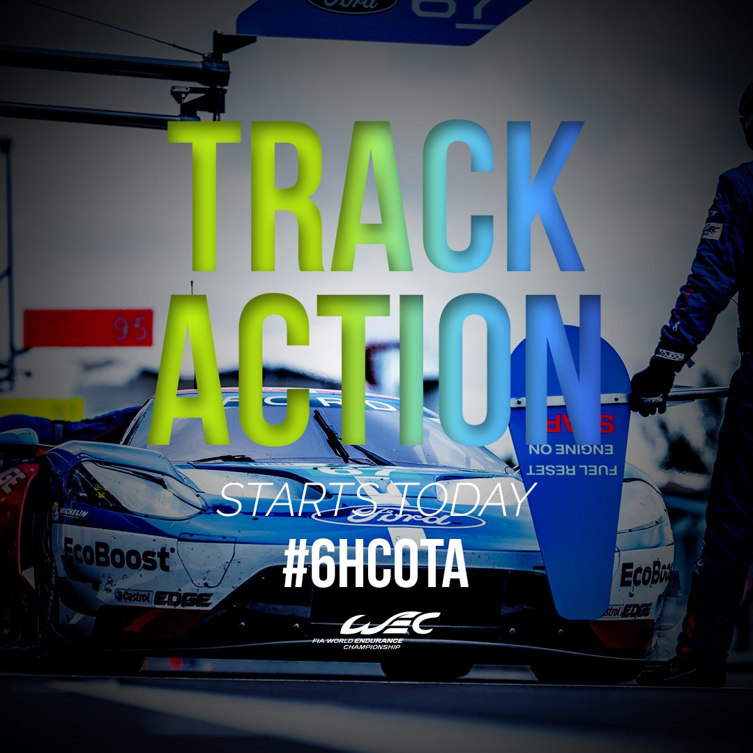 RT @FIAWEC: Gentlemen, time to start your engines today as #6hCOTA track action begins! 

#WEC https://t.co/qwuDbSLMoX