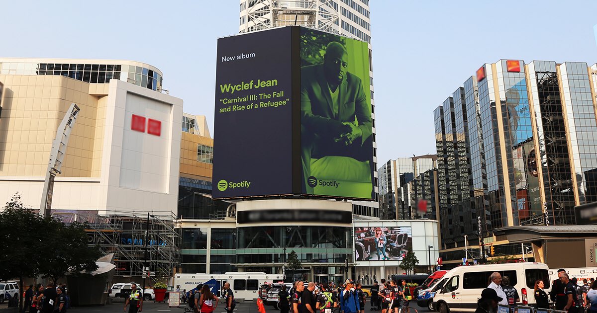 Shout out to @SpotifyCanada for the feature in downtown Toronto! #Carnival3 is here: https://t.co/1Mzgdjfhkw https://t.co/TblOBwV3Yp