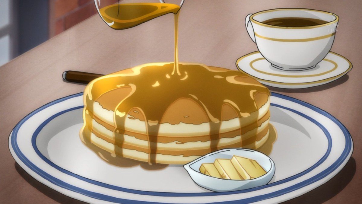 おやつにパンケーキはちみつたっぷり~おいしい🍯←理想現実→#洋菓子の日 #91Days おやつにパンケーキはちみつたっぷり~おいしい🍯←理想現実→#洋菓子の日 #91Days