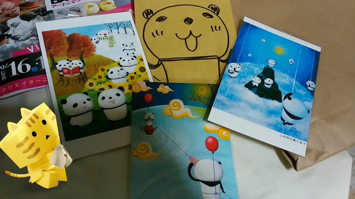 にゃんぼーてづバでのお迎え品⑩大月かずみさんのハガキ。毎回袋に直筆で絵を書いて貰えるのが嬉しい❤友達にハガキばばぁ(いつ にゃんぼーてづバでのお迎え品⑩大月かずみさんのハガキ。毎回袋に直筆で絵を書いて貰えるのが嬉しい❤友達にハガキばばぁ(いつ