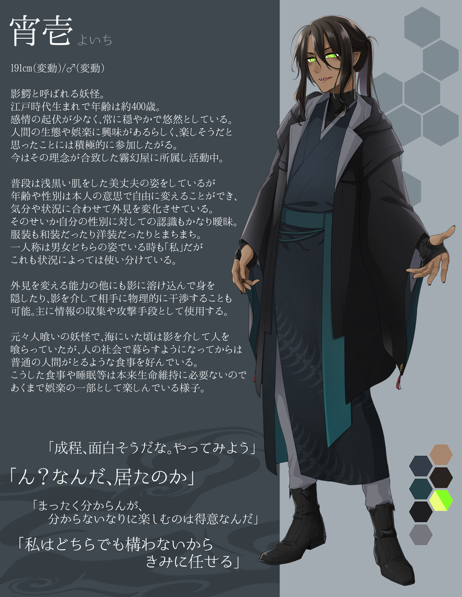 お待たせしました影鰐の宵壱のキャラシです!主体性のないやつですがどうぞよろしくおねがいします!!霧幻屋さんにお邪魔させ お待たせしました影鰐の宵壱のキャラシです!主体性のないやつですがどうぞよろしくおねがいします!!霧幻屋さんにお邪魔させ