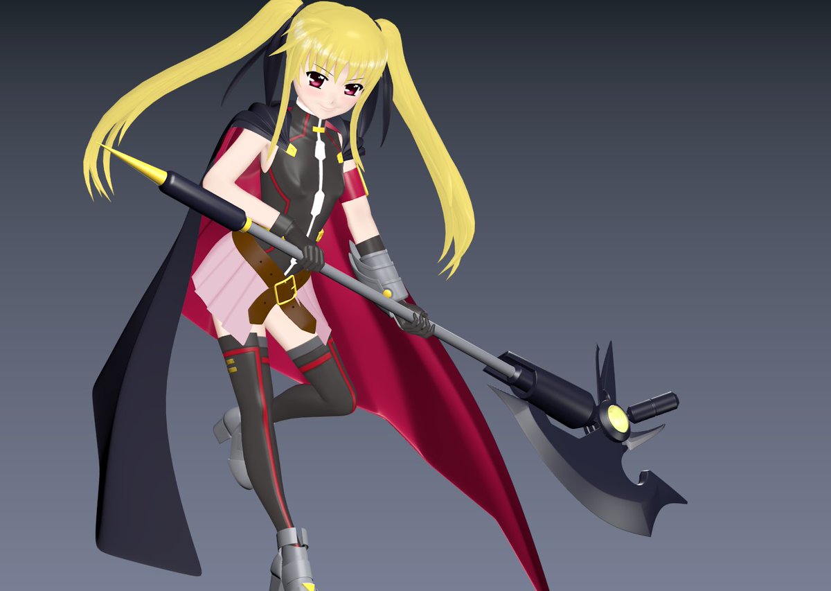 魔法少女リリカルなのはよりフェイト・テスタロッサつくりました#b3d #blender 魔法少女リリカルなのはよりフェイト・テスタロッサつくりました#b3d #blender