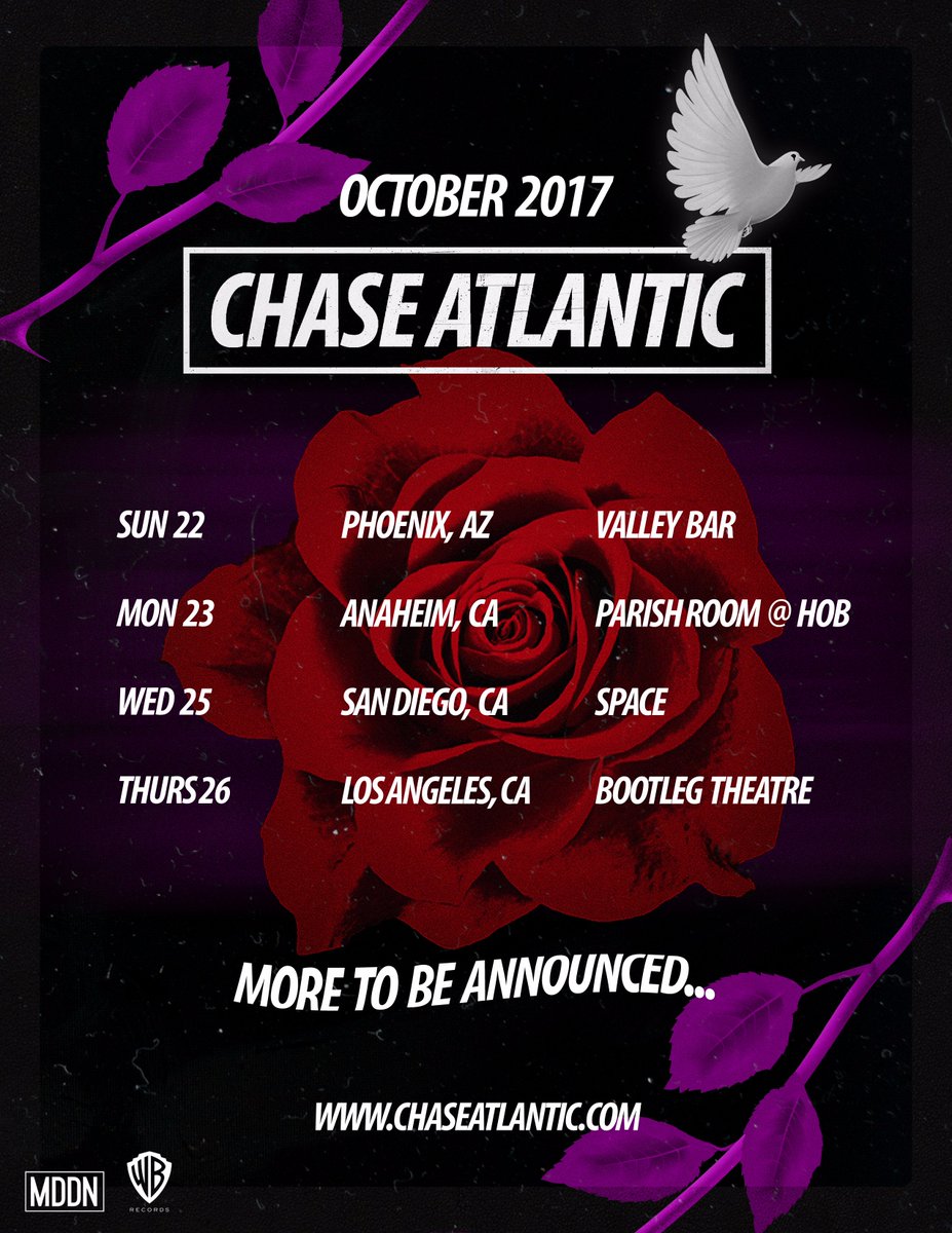 RT @ChaseAtlantic: CHASE ATLANTIC TOUR // OCTOBER 2017 - TIX AVAILABLE WEDNESDAY https://t.co/UTEsGTL6n9