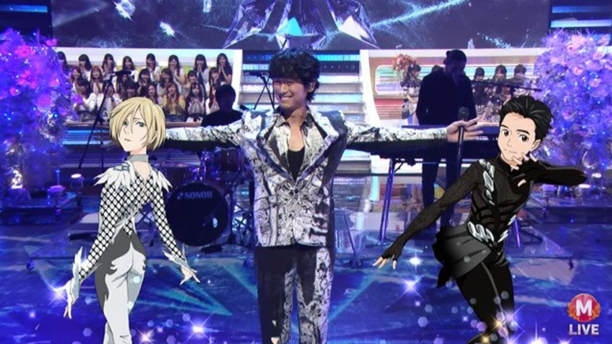感動をありがとうございますユーリに挟まれて笑顔のディーンさん!「Mステ ウルトラFES」にて『ユーリ!!! on ICE 感動をありがとうございますユーリに挟まれて笑顔のディーンさん!「Mステ ウルトラFES」にて『ユーリ!!! on ICE