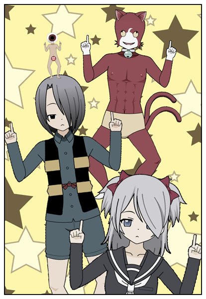 遅ればせながら、妖怪ウォッチ×鬼太郎コラボ記念絵。雪姫&鬼太郎と、ジ○ニャンらしき猫又のスリーショットでございますw 遅ればせながら、妖怪ウォッチ×鬼太郎コラボ記念絵。雪姫&鬼太郎と、ジ○ニャンらしき猫又のスリーショットでございますw