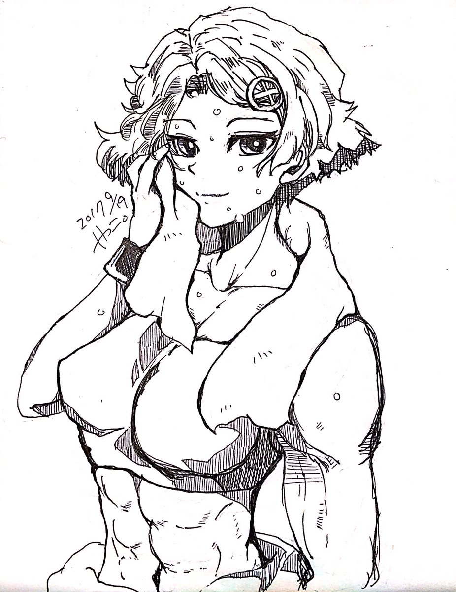 侑那ちゃんのムキムキ腹筋描いてると安らぐ。。。#カバネリ #kabaneri #侑那 侑那ちゃんのムキムキ腹筋描いてると安らぐ。。。#カバネリ #kabaneri #侑那