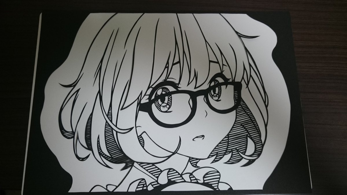 とりあえず切り終わったけど紙に貼るのが苦手(´・д・`)境界の彼方からで栗山未来です。#切り絵 とりあえず切り終わったけど紙に貼るのが苦手(´・д・`)境界の彼方からで栗山未来です。#切り絵