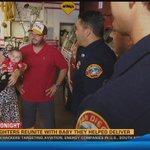 Firefighters reunite with baby they helped deliver