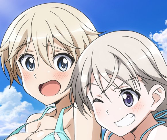発売中のMC☆あくしず46号、恒例のブレイブウィッチーズピンナップは、ニパとエイラのスオムスコンビがセクシーなビキニを身 発売中のMC☆あくしず46号、恒例のブレイブウィッチーズピンナップは、ニパとエイラのスオムスコンビがセクシーなビキニを身