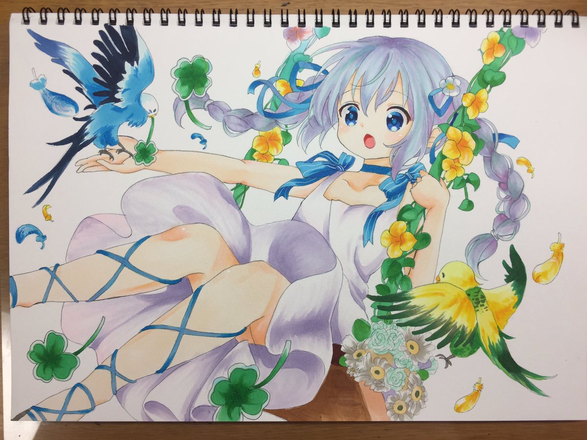 チノちゃん〜!いつもよりアレンジ加えんで塗ってみました(*`・ω・´)#模写 #ご注文はうさぎですか チノちゃん〜!いつもよりアレンジ加えんで塗ってみました(*`・ω・´)#模写 #ご注文はうさぎですか