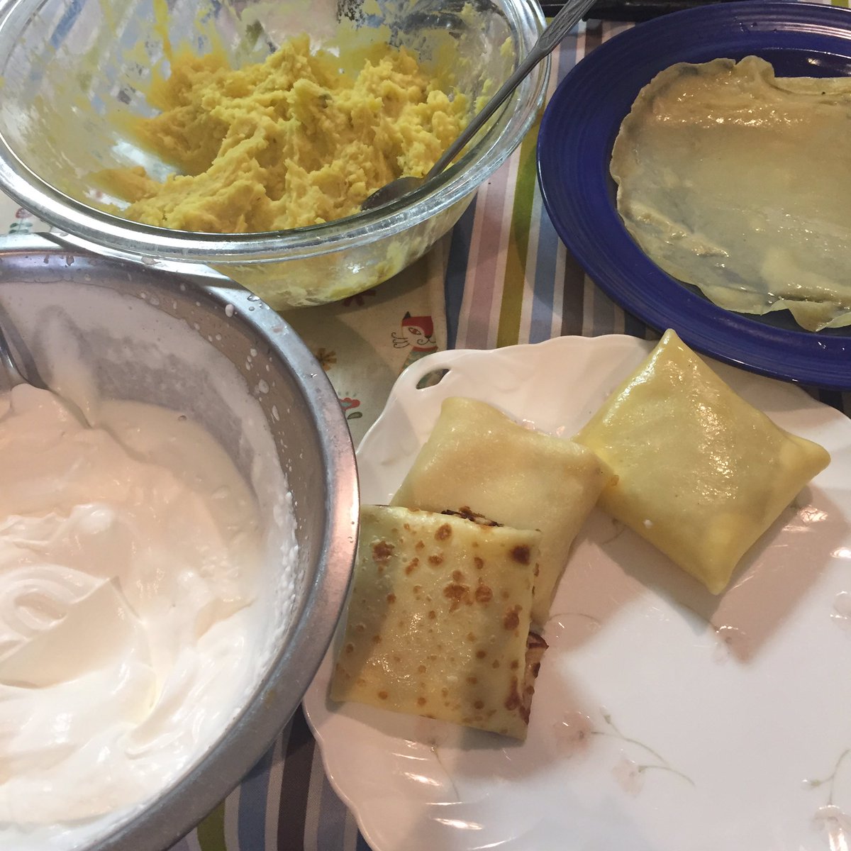 甘々と稲妻のサツマイモクレープが食べたくって作ったの!!いもっいも♪いもっいも♪秋ですねーって味😊 甘々と稲妻のサツマイモクレープが食べたくって作ったの!!いもっいも♪いもっいも♪秋ですねーって味😊