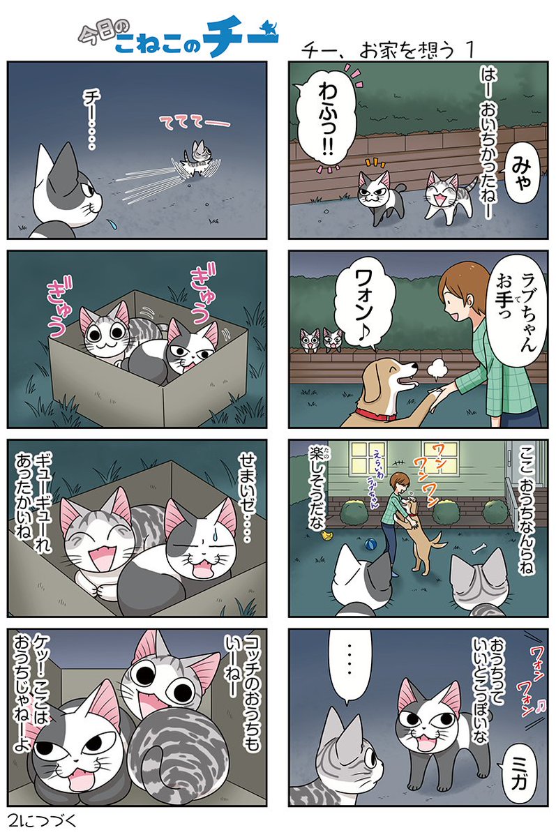 8コママンガ【今日のこねこのチー】チー、お家を想う1★単行本2巻発売中!★コミックボンボンで試し読みができる!#こねこの 8コママンガ【今日のこねこのチー】チー、お家を想う1★単行本2巻発売中!★コミックボンボンで試し読みができる!#こねこの