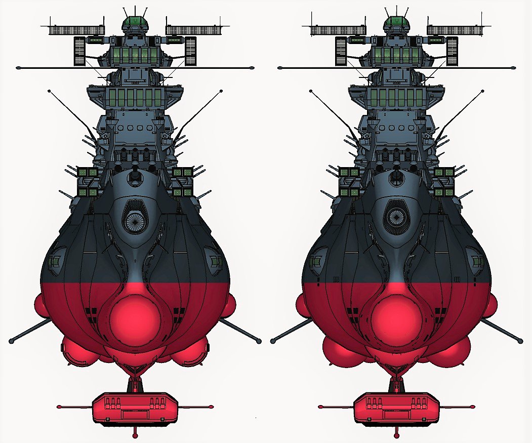 宇宙戦艦ヤマト2199風味。只今大改装中!側面のポリゴンの見直しにブリスター区画作り直し。波動砲門設定ぽく変更が終了しま 宇宙戦艦ヤマト2199風味。只今大改装中!側面のポリゴンの見直しにブリスター区画作り直し。波動砲門設定ぽく変更が終了しま