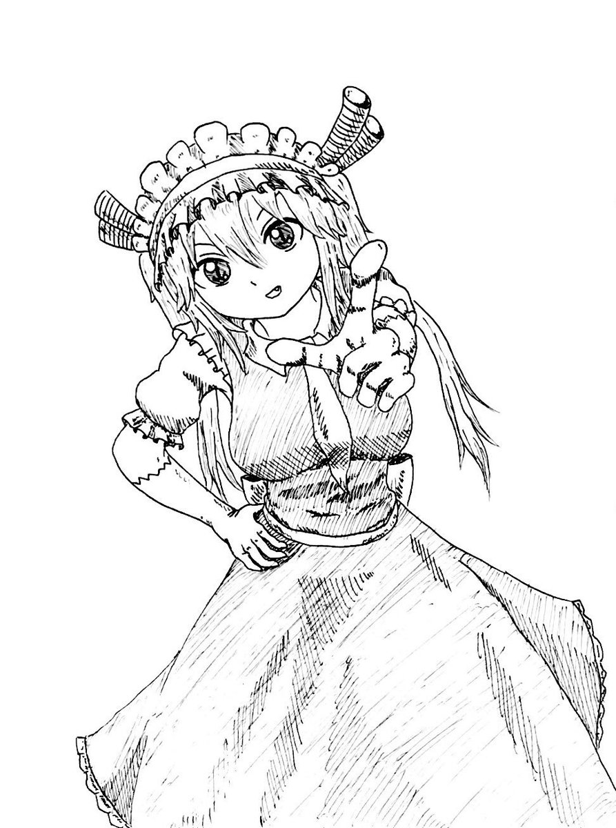 小林さんちのメイドラゴンのトール描いた、好きなので( ^ω^ ) 小林さんちのメイドラゴンのトール描いた、好きなので( ^ω^ )
