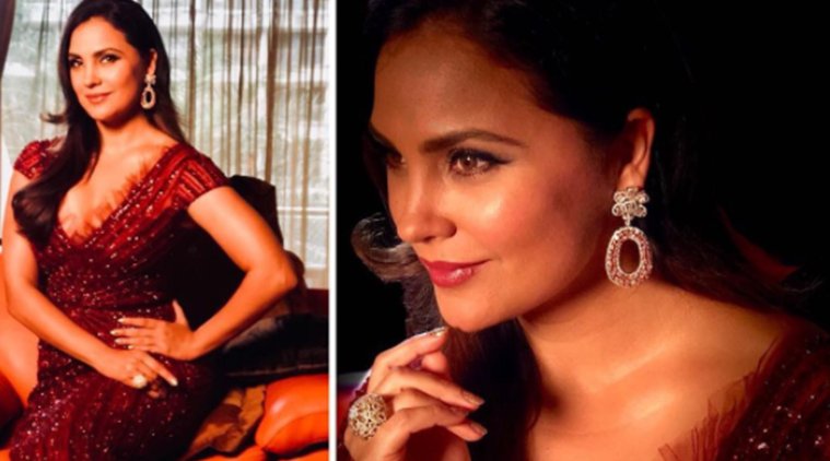 Lara Dutta looks like sparkling red wine in this gorgeous gown at the Miss Diva 2017 finale