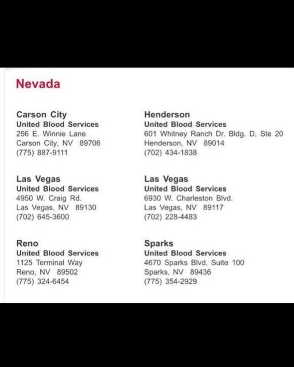 Places to give blood in Las Vegas. https://t.co/AT5qJO3J4p