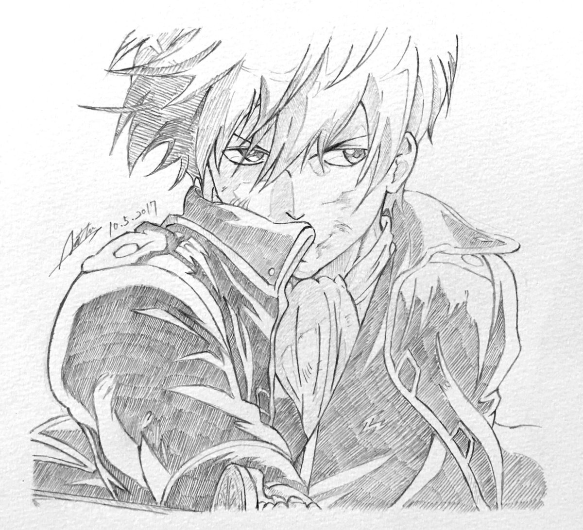 銀魂より沖田総悟描きました#銀魂 #模写 銀魂より沖田総悟描きました#銀魂 #模写