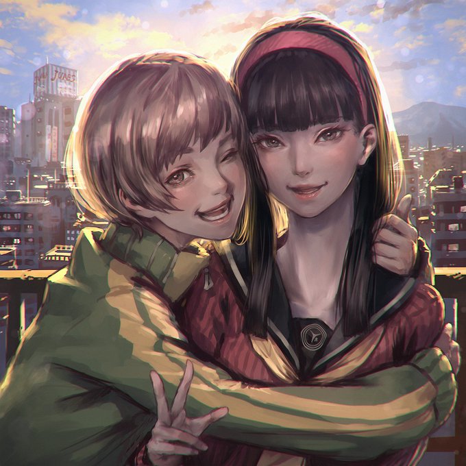 ペルソナ4の雪子ちゃんと千枝ちゃんを描きました。 ペルソナ4の雪子ちゃんと千枝ちゃんを描きました。
