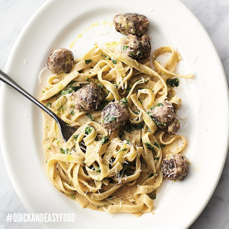 Sausage. Meatball. Carbonara. We have nothing more to add. #QuickAndEasyFood https://t.co/purzJ1Dd9q
