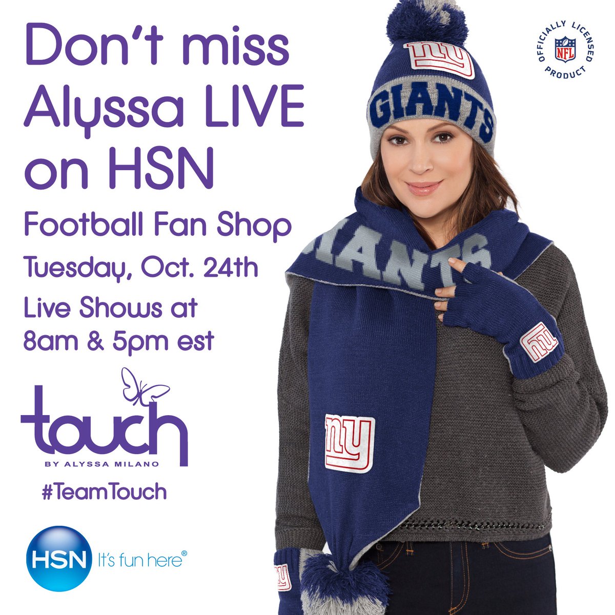 Getting ready to go live on @HSN! 8am hour! Come have your coffee with me and see cute NFL fashion. ❤️ #teamtouch https://t.co/vZ7rYWI7Gt