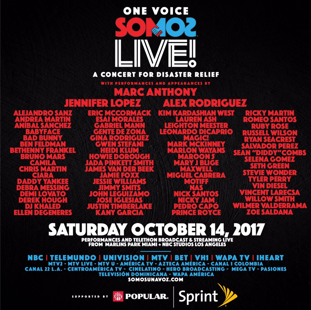 TOMORROW night broadcast live and streaming! Thank you to everyone involved!! #OneVoice #SomosUnaVoz???????????????? https://t.co/cZ232JzwMZ
