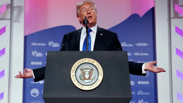 Trump touts support for conservative religious groups