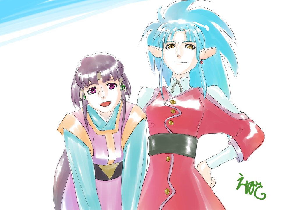 魎呼と阿重霞さん。勝手に延長戦。服の色が多いでござる。#Tenchimuyo #天地版深夜の真剣お絵描き60分一本勝負 魎呼と阿重霞さん。勝手に延長戦。服の色が多いでござる。#Tenchimuyo #天地版深夜の真剣お絵描き60分一本勝負