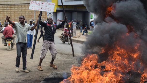 Protesters shot dead in Kenya poll violence