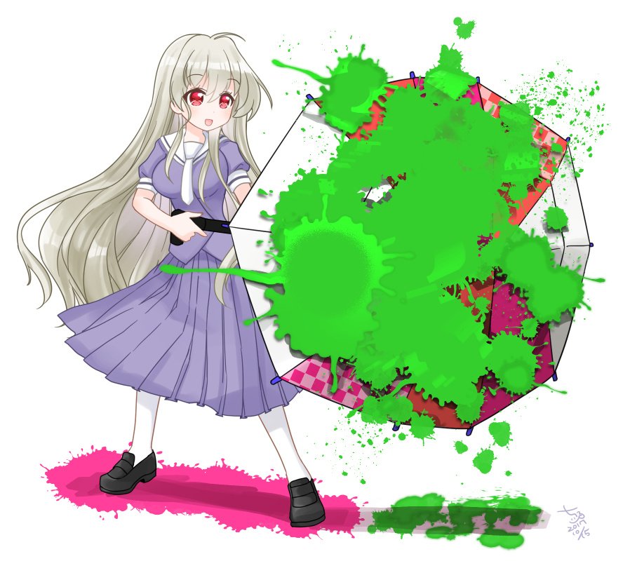 パラシェルターで敵側のインクを防御する咲-Saki-の雀明華ちゃんです パラシェルターで敵側のインクを防御する咲-Saki-の雀明華ちゃんです
