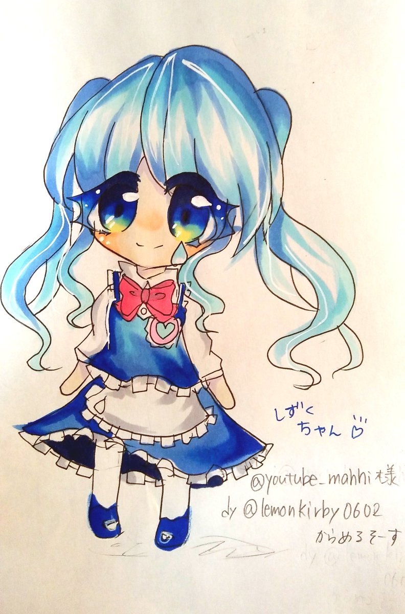 しずくちゃんを書かせて頂きました(♡˙︶˙♡)髪の色ちょっと違いますね…(;^ω^)すみません! しずくちゃんを書かせて頂きました(♡˙︶˙♡)髪の色ちょっと違いますね…(;^ω^)すみません!