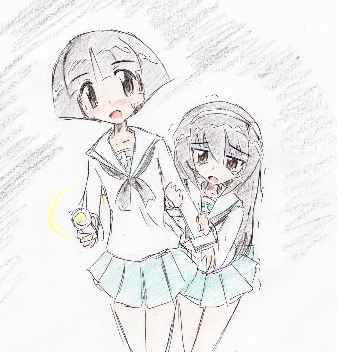 #ガルパン#園みどり子#冷泉麻子#落書きもう肝試しシーズンは終わったけど・・・珍しく制服 #ガルパン#園みどり子#冷泉麻子#落書きもう肝試しシーズンは終わったけど・・・珍しく制服