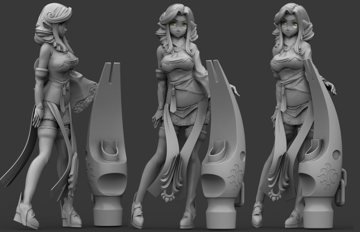 色々修正したいですが、一旦完成!これで本申請したいと思います。#ZBrush #うたわれるもの #ムネチカ #fusio 色々修正したいですが、一旦完成!これで本申請したいと思います。#ZBrush #うたわれるもの #ムネチカ #fusio