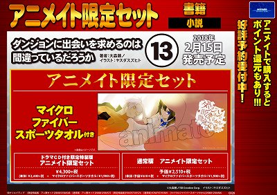 【書籍予約情報】2018/2/15発売「ダンジョンに出会いを求めるのは間違っているだろうか13 通常版・特装版 アニメイ 【書籍予約情報】2018/2/15発売「ダンジョンに出会いを求めるのは間違っているだろうか13 通常版・特装版 アニメイ