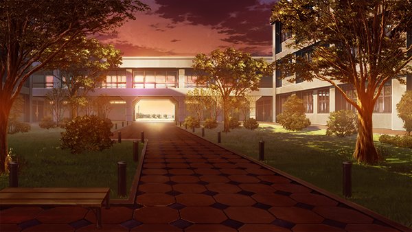 「グリザイア」夕方の中庭背景大好き 「グリザイア」夕方の中庭背景大好き