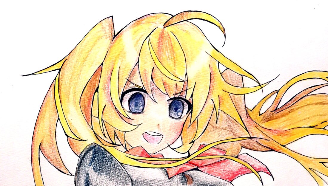 初めてちゃんと模写しました難しい、色塗りが特に三宮三葉ちゃんです #終わりのセラフ 初めてちゃんと模写しました難しい、色塗りが特に三宮三葉ちゃんです #終わりのセラフ