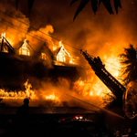 Blaze guts historic teak wood Yangon hotel
