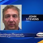 Sex offender charged with sexually assaulting girls in hotel pool