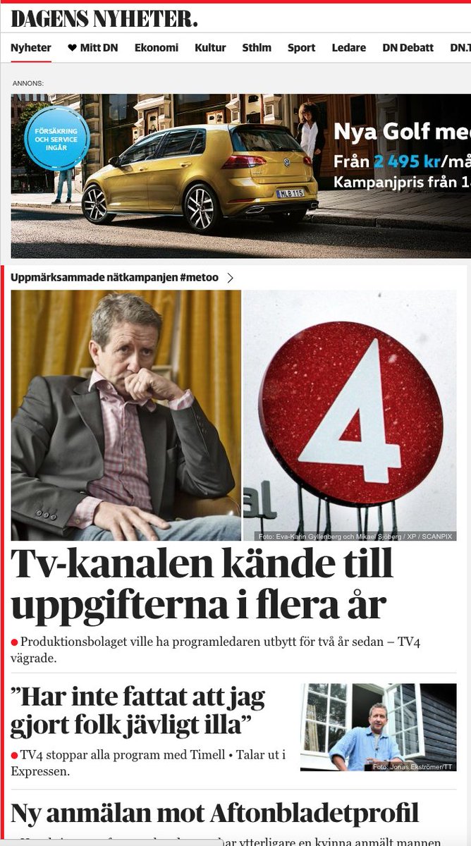 Tabloiden Dagens Nyheter! Trianguleringen total nu. 